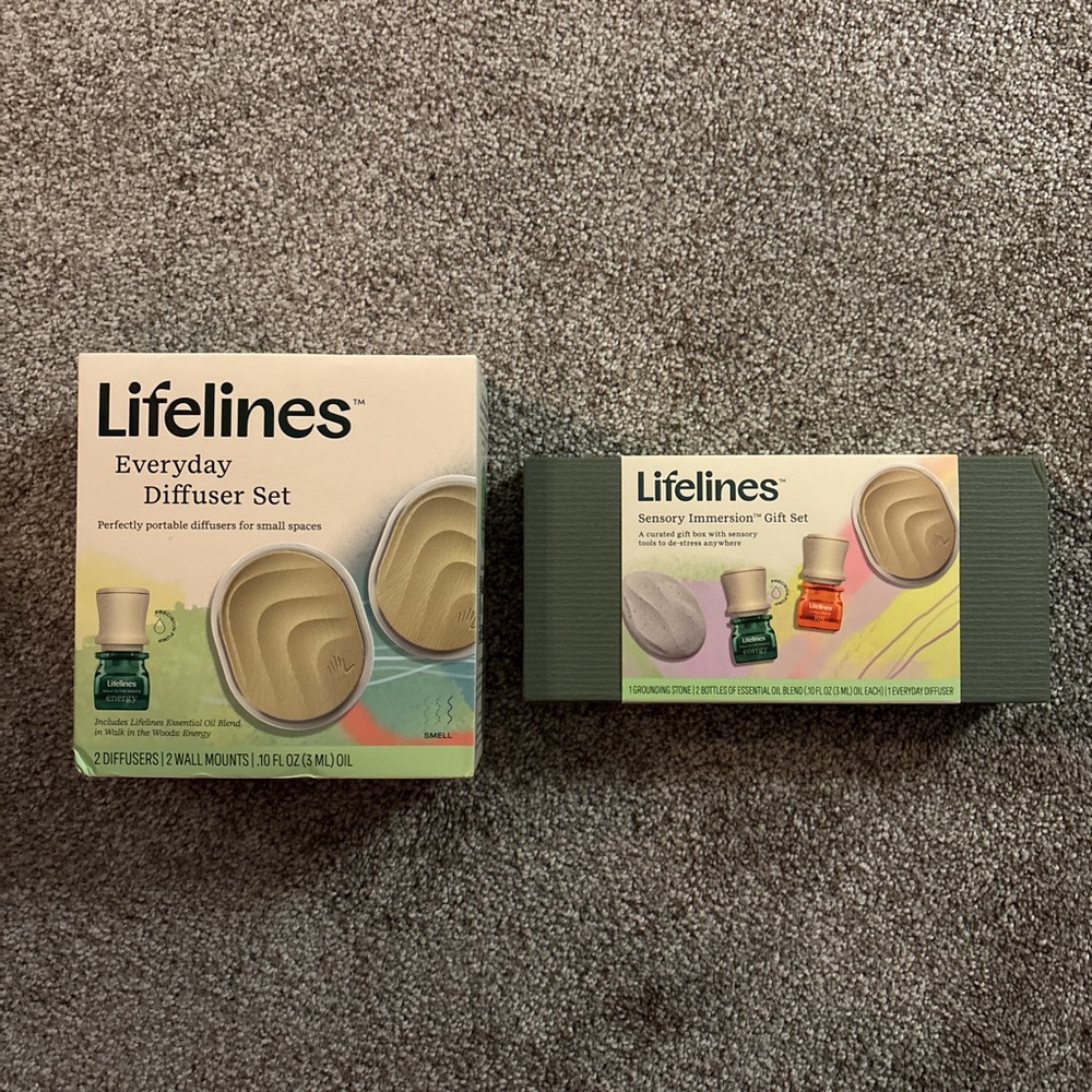 NWT Lifelines Sensory Aromatherapy Immersion Gift Set & Everyday Diffuser Set